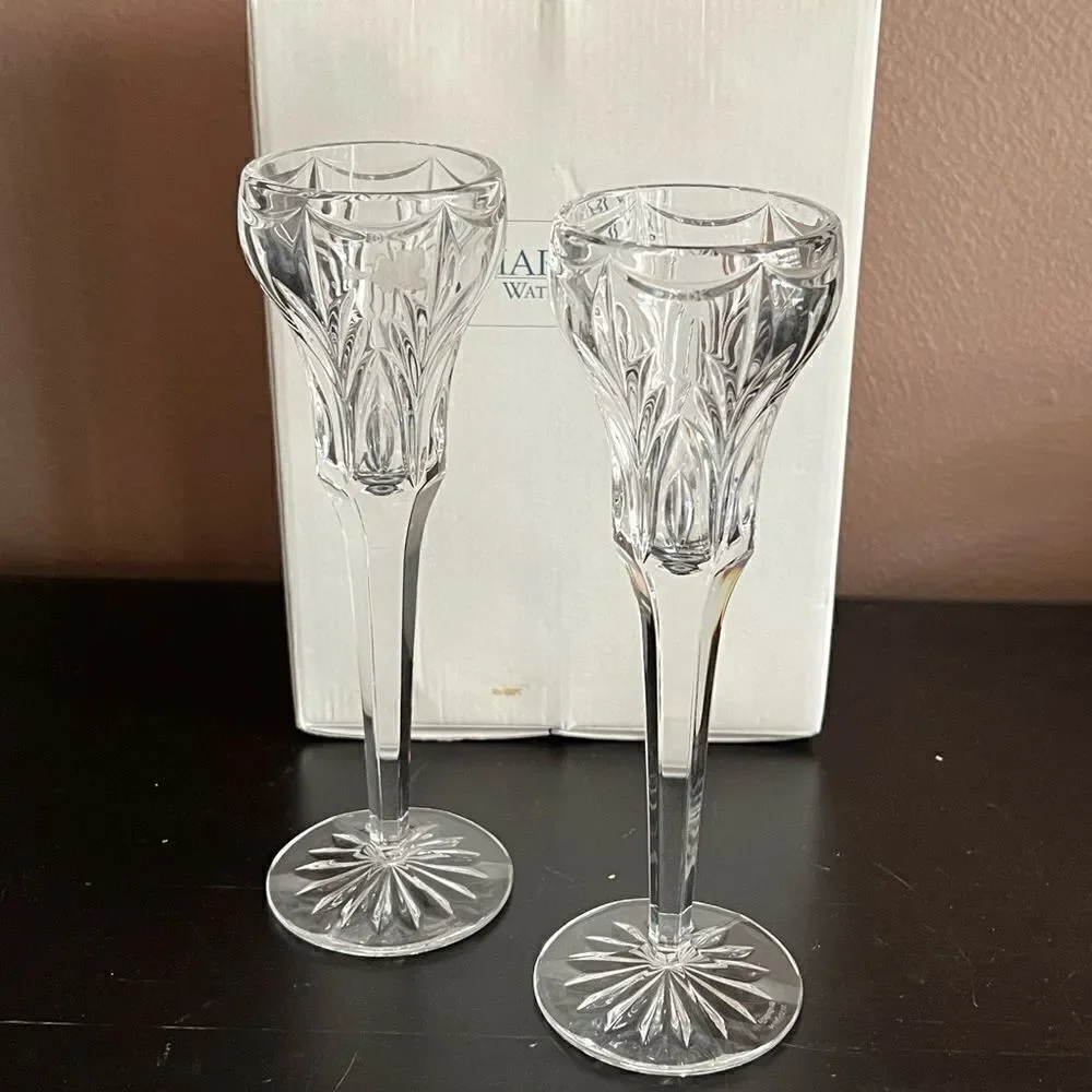 Marquis Waterford winter celebration crystal candle sticks nwt - Picture 8 of 10